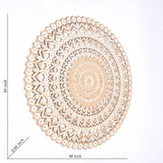 Wooden Floral Hand Carved Mandala Round Wall Decor-48