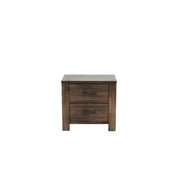 Oak Finish 1pc Nightstand Wooden Bedside Table 2x Drawers Storage Bedroom Furniture
