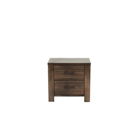 Oak Finish 1pc Nightstand Wooden Bedside Table 2x Drawers Storage Bedroom Furniture