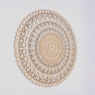 Wooden Floral Hand Carved Mandala Round Wall Decor-48
