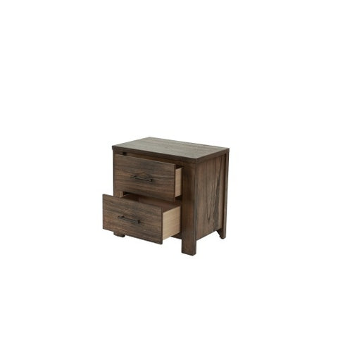 Oak Finish 1pc Nightstand Wooden Bedside Table 2x Drawers Storage Bedroom Furniture