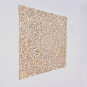 Wooden Floral Hand Carved Mandala Square Wall Decor-48X48