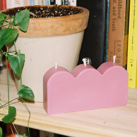 Scallop Soy Pillar Candle - Solid Colorways