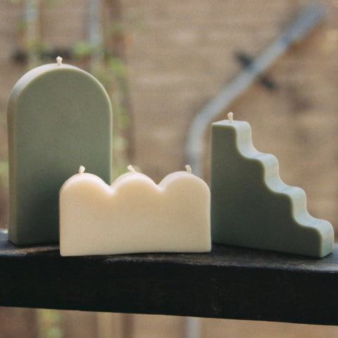 Scallop Soy Pillar Candle - Solid Colorways